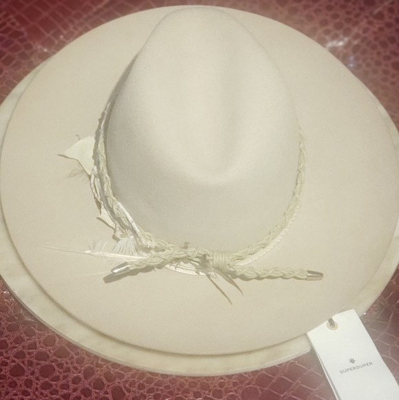 BEAVER FUR FEDORA , Size 59 , Tan/Cream color - Picture 4 of 4